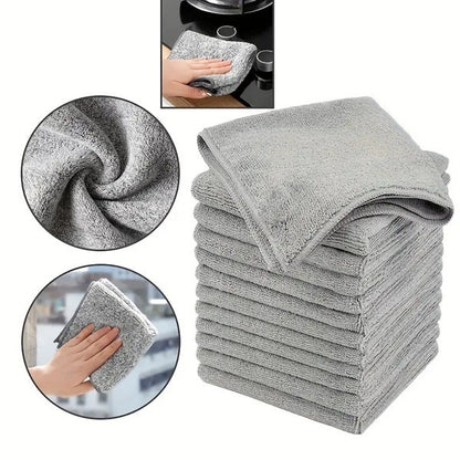 Huskus Microfiber Cleaning Cloths - Huskus 20-Pack Reusable, Strong Absorbent Wipes for Home, Kitchen & Office with Dispenser Box