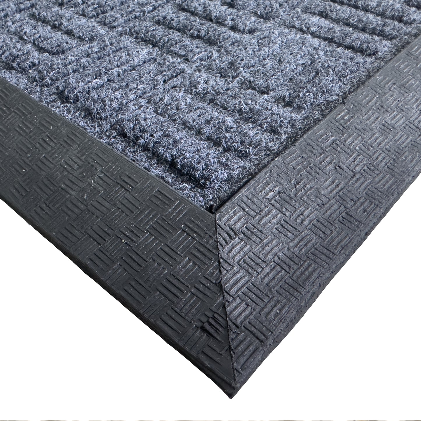 HUSKUS Rectangular Dark grey Rubber-Backed Polypropylene Doormat Stylish, Durable Entrance Mat for Homes & Offices 45cm X 75CM
