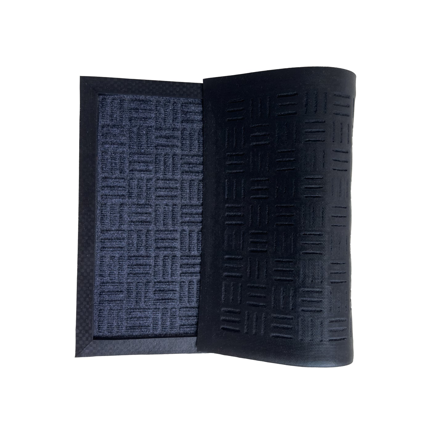 HUSKUS Rectangular Dark grey Rubber-Backed Polypropylene Doormat Stylish, Durable Entrance Mat for Homes & Offices 45cm X 75CM