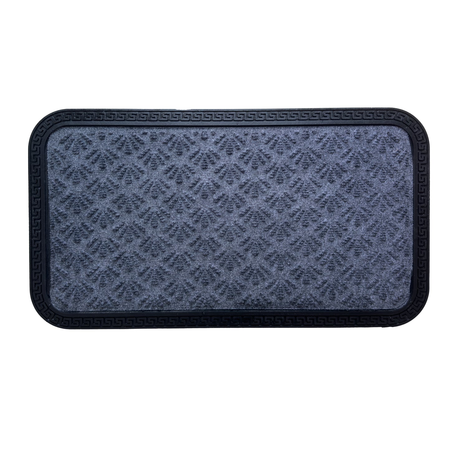 HUSKUS Polypropylene Anti-Skid Rubber Door Mat, Rectangular, Grey, 60 Centimeters, 33 Centimeters